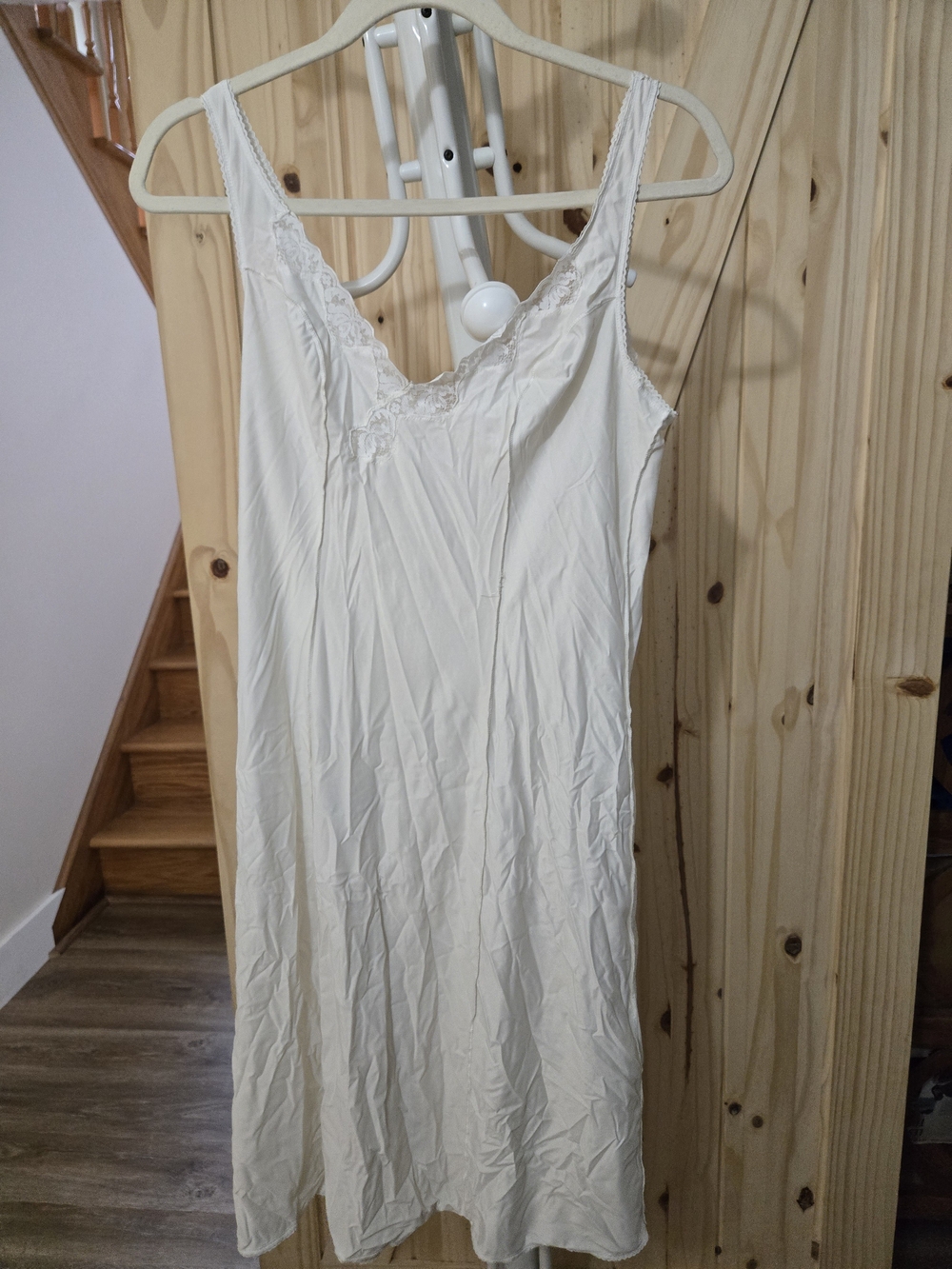 Soft Cream Lace-Trim Slip